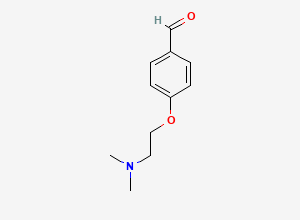 Two-dimensional chemical structure of Benzaldehyde, 4-[2-(dimethylamino)ethoxy], CAS 15182-92-0