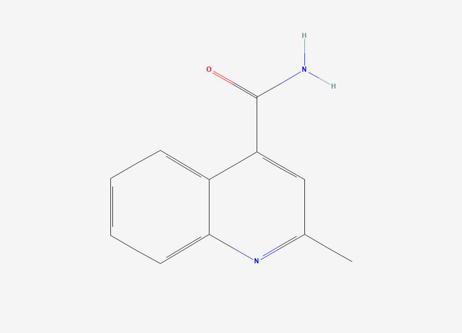 Two-dimensional chemical structure of 2-Methylquinoline-4-carboxamide