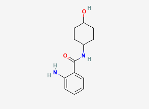 Two-dimensional chemical structure of 2-Amino-N-((1R,4R)-4-hydroxycyclohexyl)benzamide, CAS 15942-11-7