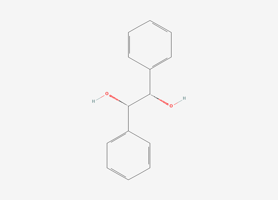 Two-dimensional chemical structure of (1S,2S)-1,2-diphenylethane-1,2-diol