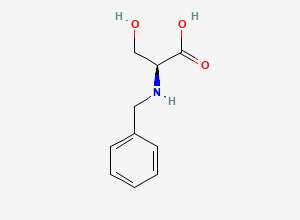 Two-dimensional chemical structure of (2S)-2-(benzylamino)-3-hydroxypropanoic acid