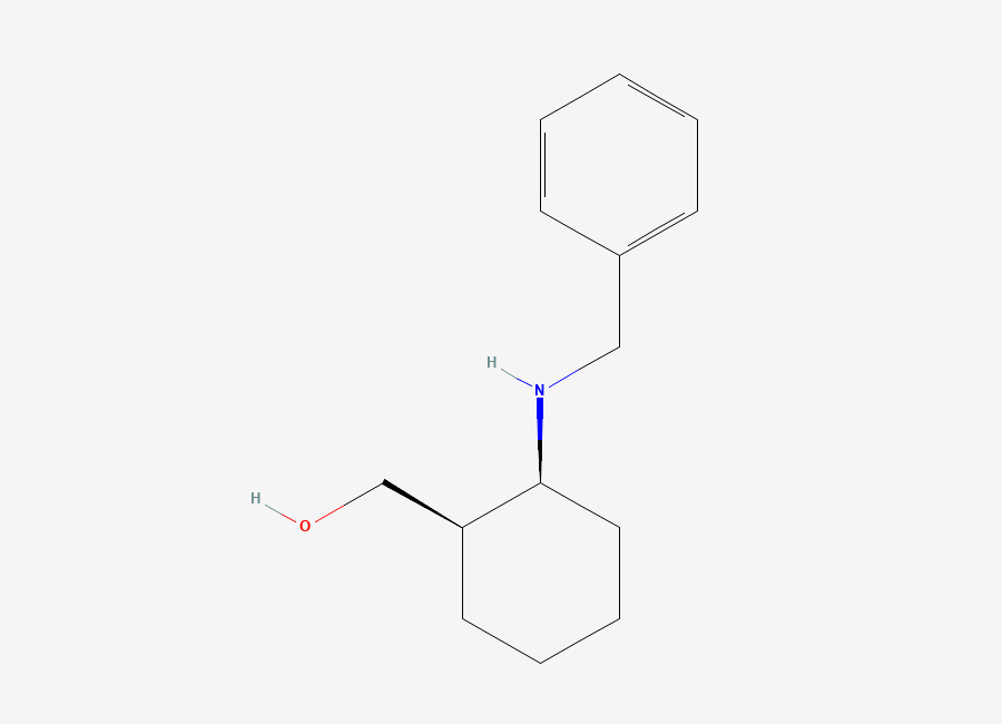 Two-dimensional chemical structure of (+)-cis-2-Benzylaminocyclohexanemethanol