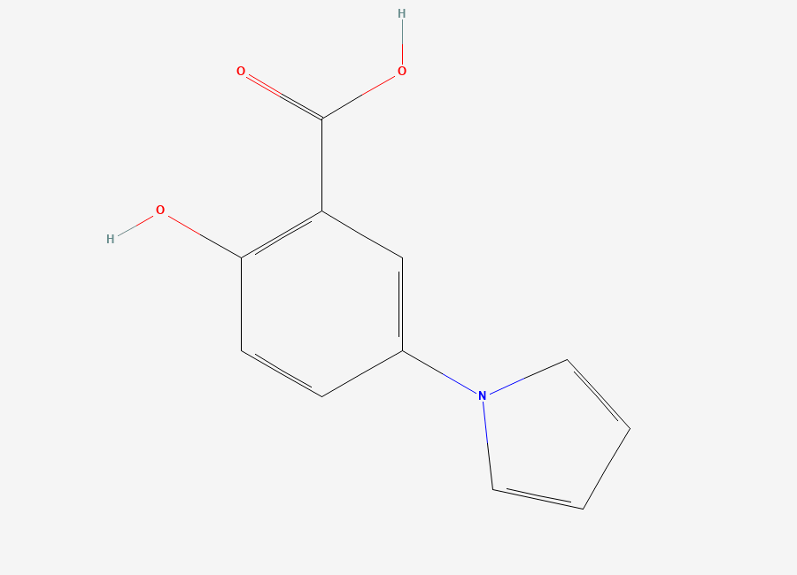 Two-dimensional chemical structure of 2-Hydroxy-5-(1H-pyrrol-1-yl)benzoic acid