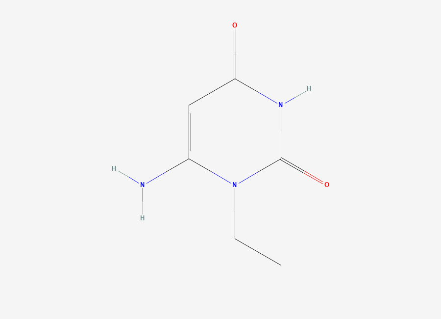 Two-dimensional chemical structure of 6-Amino-1-ethyl-1,2,3,4-tetrahydropyrimidine-2,4-dione