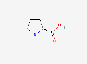 Two-dimensional chemical structure of (2R)-1-methylpyrrolidine-2-carboxylic acid