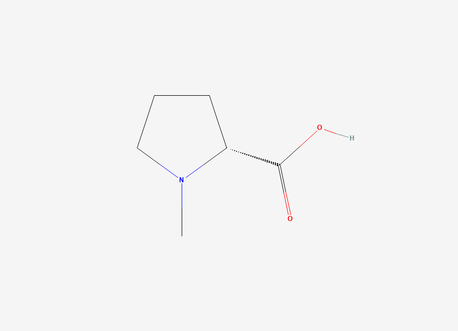 Two-dimensional chemical structure of (2R)-1-methylpyrrolidine-2-carboxylic acid