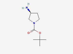 Two-dimensional chemical structure of tert-butyl (3S)-3-aminopyrrolidine-1-carboxylate