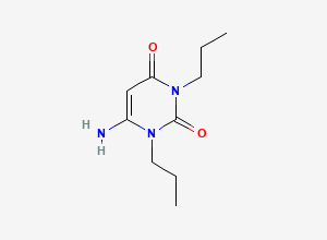 Two-dimensional chemical structure of 6-Amino-1,3-dipropyluracil, CAS 41862-14-0