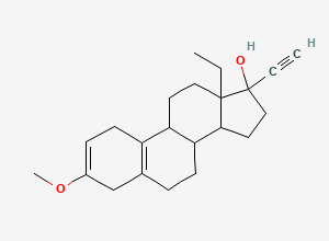 Two-dimensional chemical structure of 13-Ethyl-3-methoxy-18,19-dinorpregna-2,5(10)-dien-20-yn-17-ol