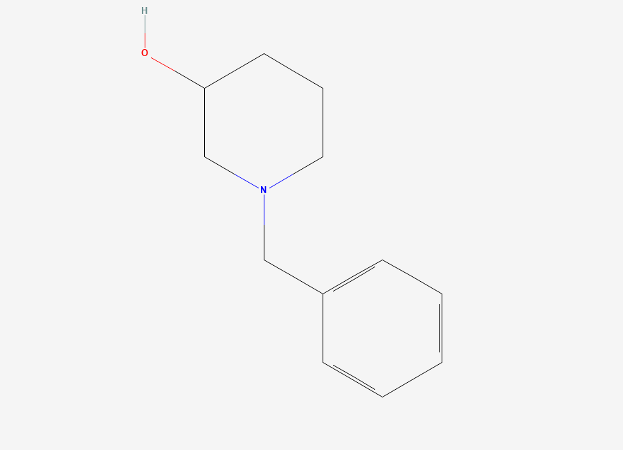 Two-dimensional chemical structure of 1-Benzyl-3-Hydroxypiperidine, CAS 14813-01-5