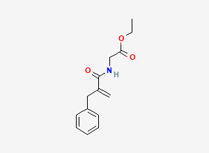 Two-dimensional chemical structure of Ethyl (2-benzylacryloyl)glycinate, CAS 660848-81-7