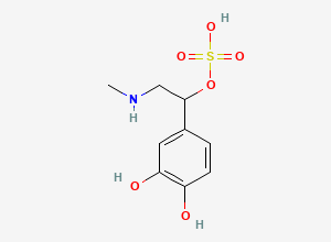Two-dimensional chemical structure of 4-[2-(Methylamino)-1-(sulfooxy)ethyl]-1,2-benzenediol, CAS 2448348-57-8