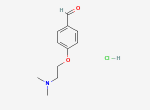 Two-dimensional chemical structure of 4-(2-(Dimethylamino)ethoxy)benzaldehyde hydrochloride, CAS 841259-18-5