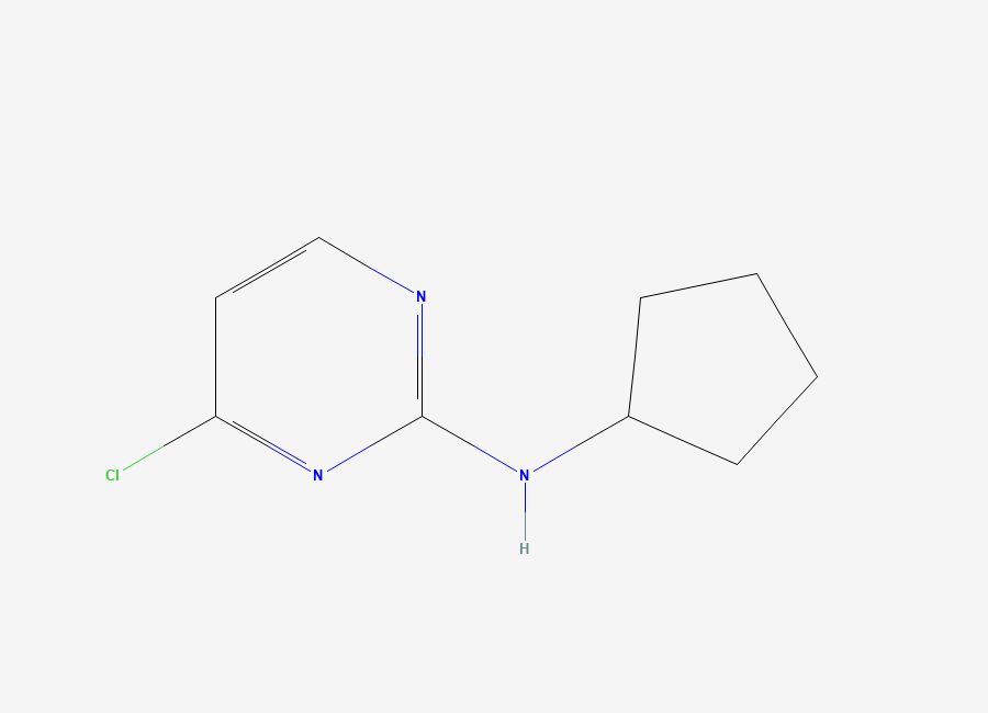 Two-dimensional chemical structure of (4-Chloro-pyrimidin-2-yl)-cyclopentyl-amine