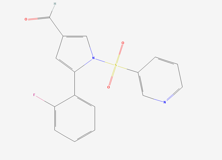 Two-dimensional chemical structure of Vonoprazan 3-Formyl Impurity, CAS 881677-11-8