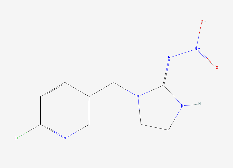 Two-dimensional chemical structure of Imidacloprid, CAS 138261-41-3