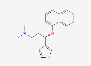 Two-dimensional chemical structure of (S)-N,N-dimethyl-3-(naphthalen-1-yloxy)-3-(thiophen-3-yl)propan-1-amine