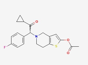 Two-dimensional chemical structure of Prasugrel EP Impurity C / 4-Fluoro prasugrel (Free Base), CAS 1391194-50-5