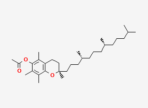 Two-dimensional chemical structure of Alpha-Tocopherol Acetate, CAS 58-95-7