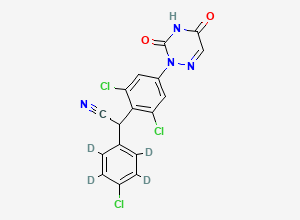 Two-dimensional chemical structure of Diclazuril-D4, CAS 1632495-80-7