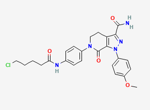 Two-dimensional chemical structure of Apixaban Inhouse Impurity E, CAS 1449510-64-8