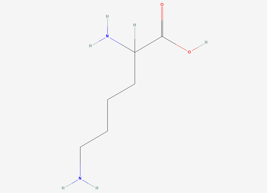 Two-dimensional chemical structure of Threonine EP Impurity E / Lysine, CAS 56-87-1