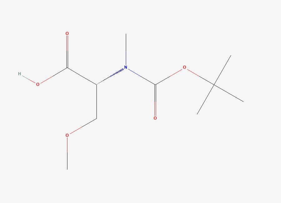 Two-dimensional chemical structure of N-(tert-butoxycarbonyl)-N,O-dimethyl-D-serine