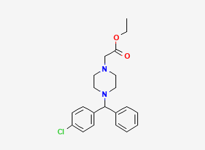 Two-dimensional chemical structure of Cetirizine EP Impurity B Ethyl Ester