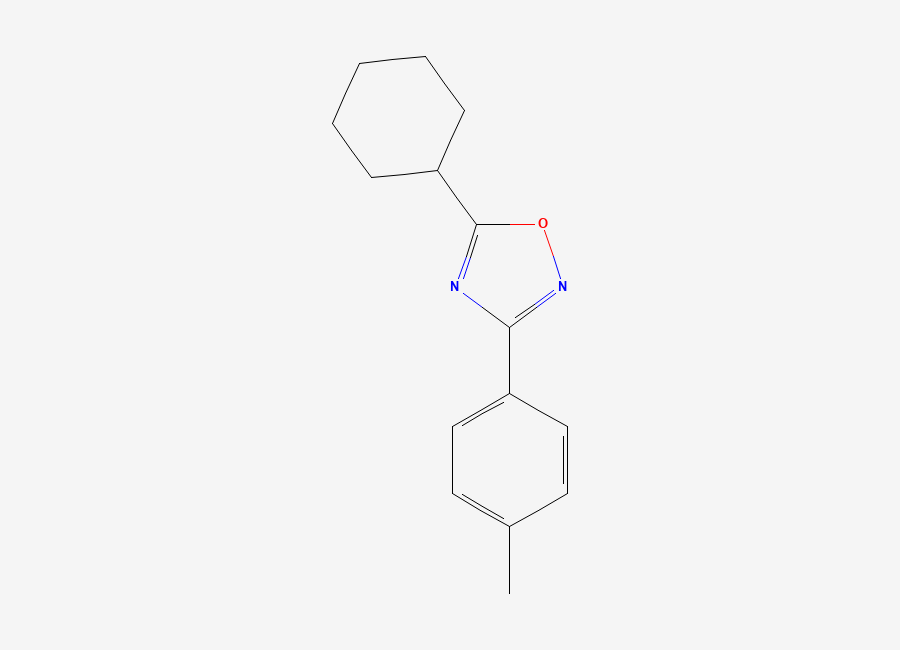 Two-dimensional chemical structure of 5-Cyclohexyl-3-(p-tolyl)-1,2,4-oxadiazole
