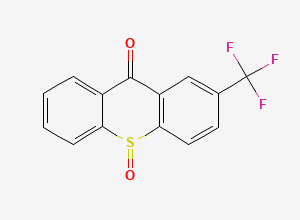 Two-dimensional chemical structure of 10-oxo-2-(trifluoromethyl)thioxanthen-9-one