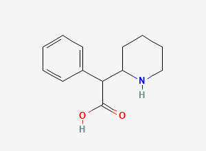 Two-dimensional chemical structure of 2-Piperidineacetic acid, alpha-phenyl-
