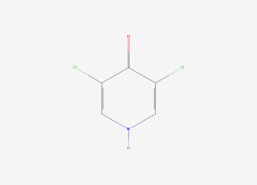Two-dimensional chemical structure of 3,5-Dichloro-4-pyridone, CAS 17228-71-6
