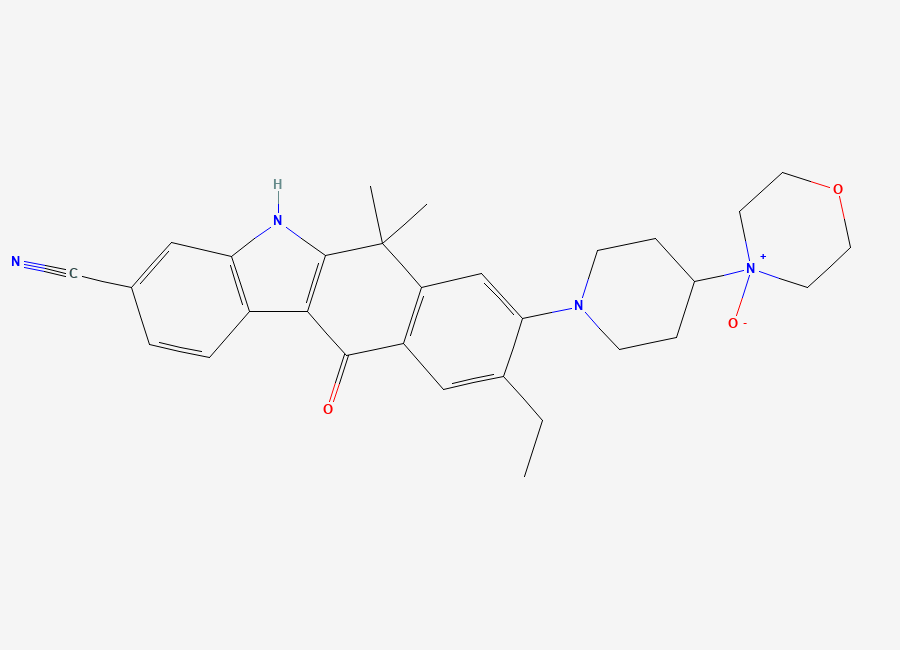 Two-dimensional chemical structure of Alectinib Morpholine Nitrogen N-oxide, CAS 1256585-28-0