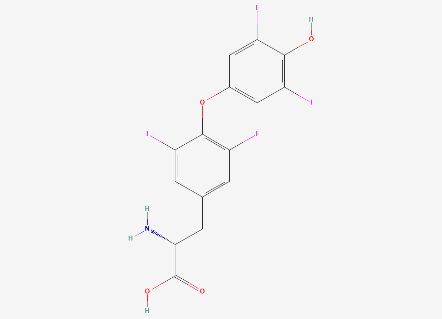 Two-dimensional chemical structure of D-Thyroxine
