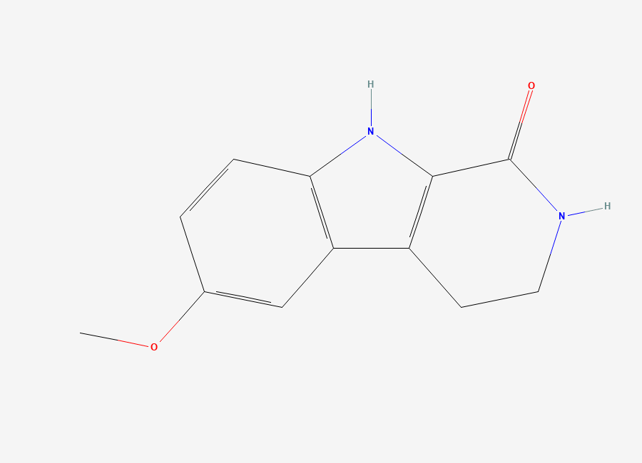 Two-dimensional chemical structure of 2,3,4,9-Tetrahydro-6-methoxy-1H-pyrido(3,4-b)indol-1-one