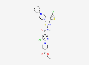 Two-dimensional chemical structure of Avatrombopag Ester Impurity (Free Base), CAS 570403-14-4