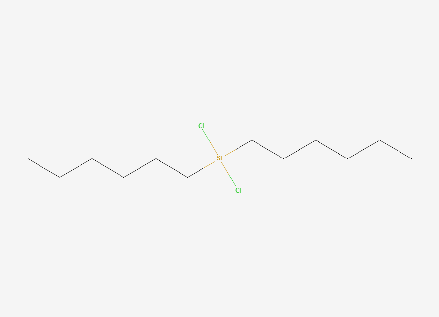 Two-dimensional chemical structure of Silane, dichlorodihexyl-