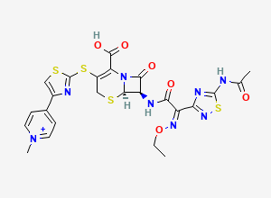 Two-dimensional chemical structure of Ceftaroline Impurity 1, CAS 1240343-85-4