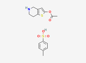 Two-dimensional chemical structure of Acetylthienotetrahydropyridine (Tosylate Salt)