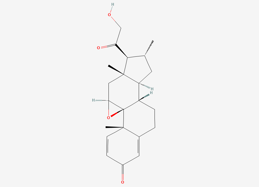Two-dimensional chemical structure of 9,11-Epoxy-21-hydroxy-16-methylpregna-1,4-diene-3,20-dione, (9beta,11beta,16alpha)-