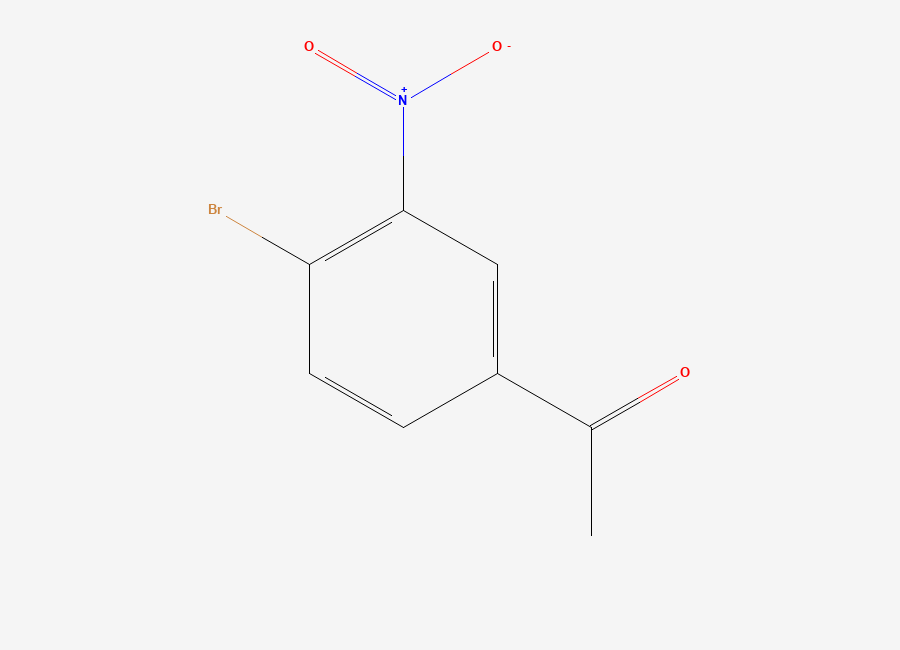 Two-dimensional chemical structure of 1-(4-Bromo-3-nitrophenyl)ethan-1-one