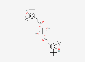 Two-dimensional chemical structure of Pentaerythritol bis(3,5-di-tert-butyl-4-hydroxyhydrocinnamate), CAS 36913-60-7