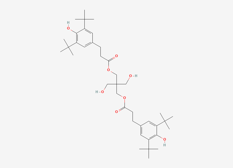 Two-dimensional chemical structure of Pentaerythritol bis(3,5-di-tert-butyl-4-hydroxyhydrocinnamate), CAS 36913-60-7
