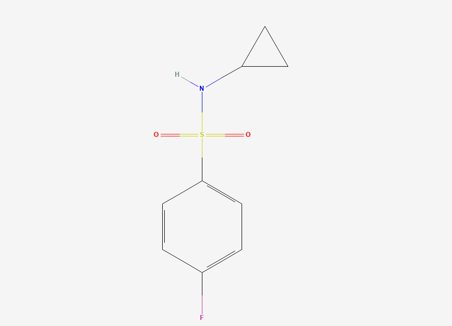 Two-dimensional chemical structure of N-cyclopropyl-4-fluorobenzene-1-sulfonamide