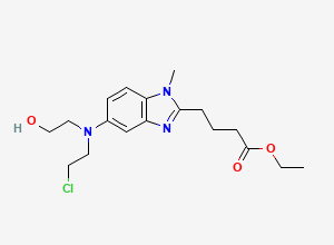 Two-dimensional chemical structure of Bendamustine Monohydroxy Acid Ethyl Ester, CAS 898224-95-8