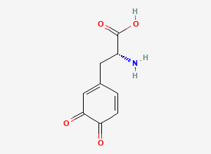 Two-dimensional chemical structure of (r)-2-Amino-3-(3,4-dioxocyclohexa-1,5-dien-1-yl)propanoic acid