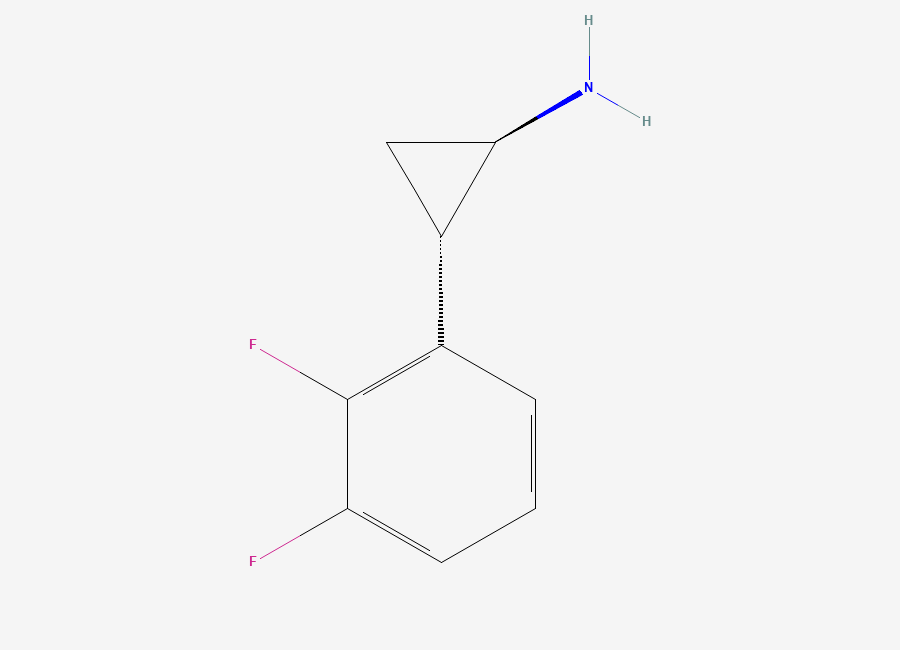 Two-dimensional chemical structure of (1R,2S)-2-(2,3-Difluorophenyl)cyclopropanamine/ Ticagrelor Related Compound 94, CAS 1427524-53-5