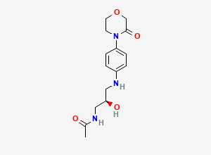 Two-dimensional chemical structure of (R)-N-(2-hydroxy-3-((4-(3-oxomorpholino)phenyl)amino)propyl)acetamide