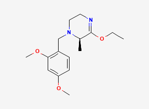 Two-dimensional chemical structure of (R)-1-(2,4-dimethoxybenzyl)-5-ethoxy-6-methyl-1,2,3,6-tetrahydropyrazine, CAS 1429560-52-0