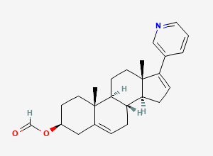Two-dimensional chemical structure of [(3S,8R,9S,10R,13S,14S)-10,13-dimethyl-17-pyridin-3-yl-2,3,4,7,8,9,11,12,14,15-decahydro-1H-cyclopenta[a]phenanthren-3-yl] formate
